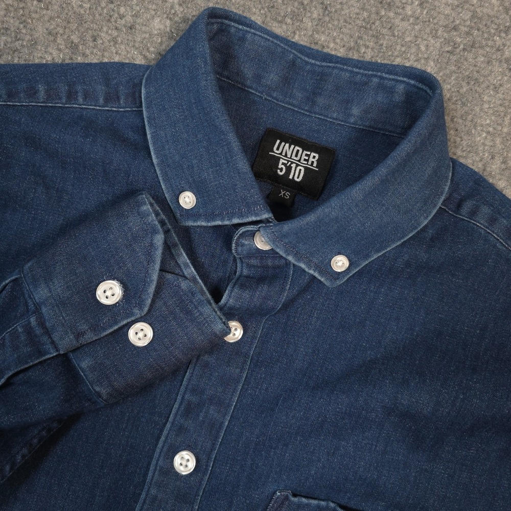 Under 510 Stretch Denim Shirt Mens XS Button Down Long Sleeve Cotton Stretch